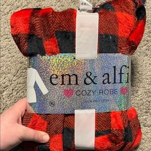 Em & Alfie Buffalo Plaid Red and Black Robe